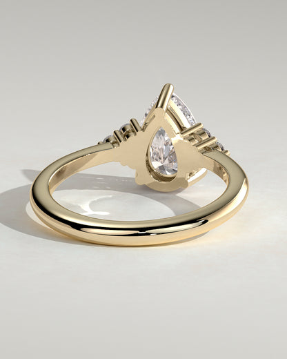 2.0 CT Pear Cluster Moissanite Engagement Ring