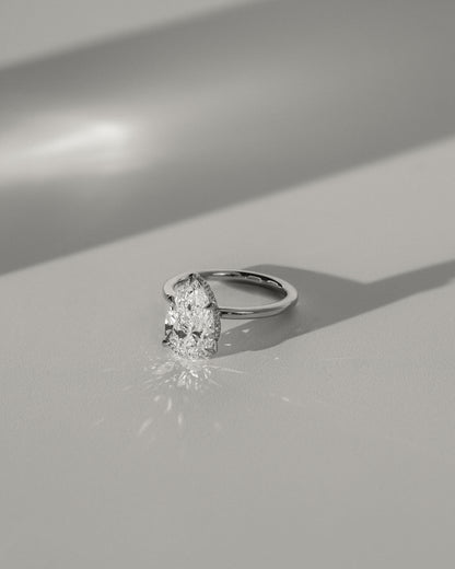 2.0 CT Pear Hidden Halo Moissanite Engagement Ring