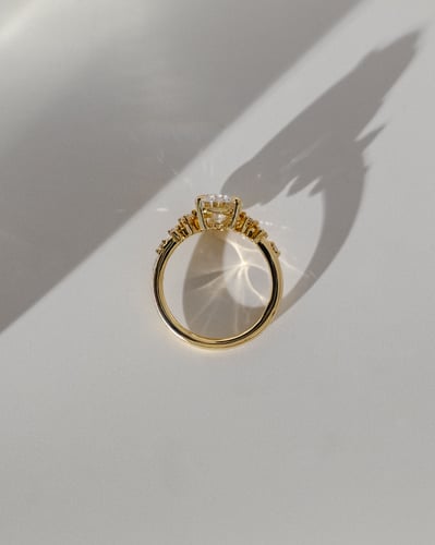 2.0 CT Oval Cluster Moissanite Engagement Ring