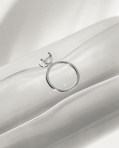 2.0 CT Elongated Cushion Hidden Halo Moissanite Engagement Ring