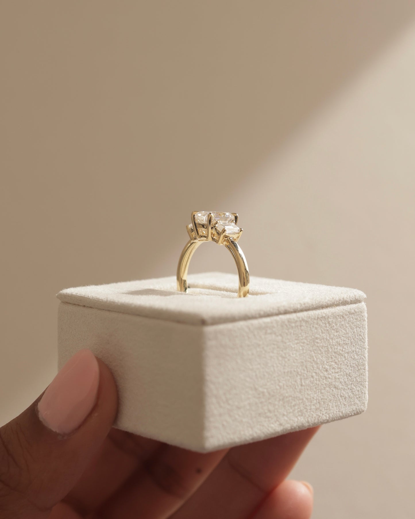 2 CT Emerald Cut Three Stones Moissanite Diamond Engagement Ring