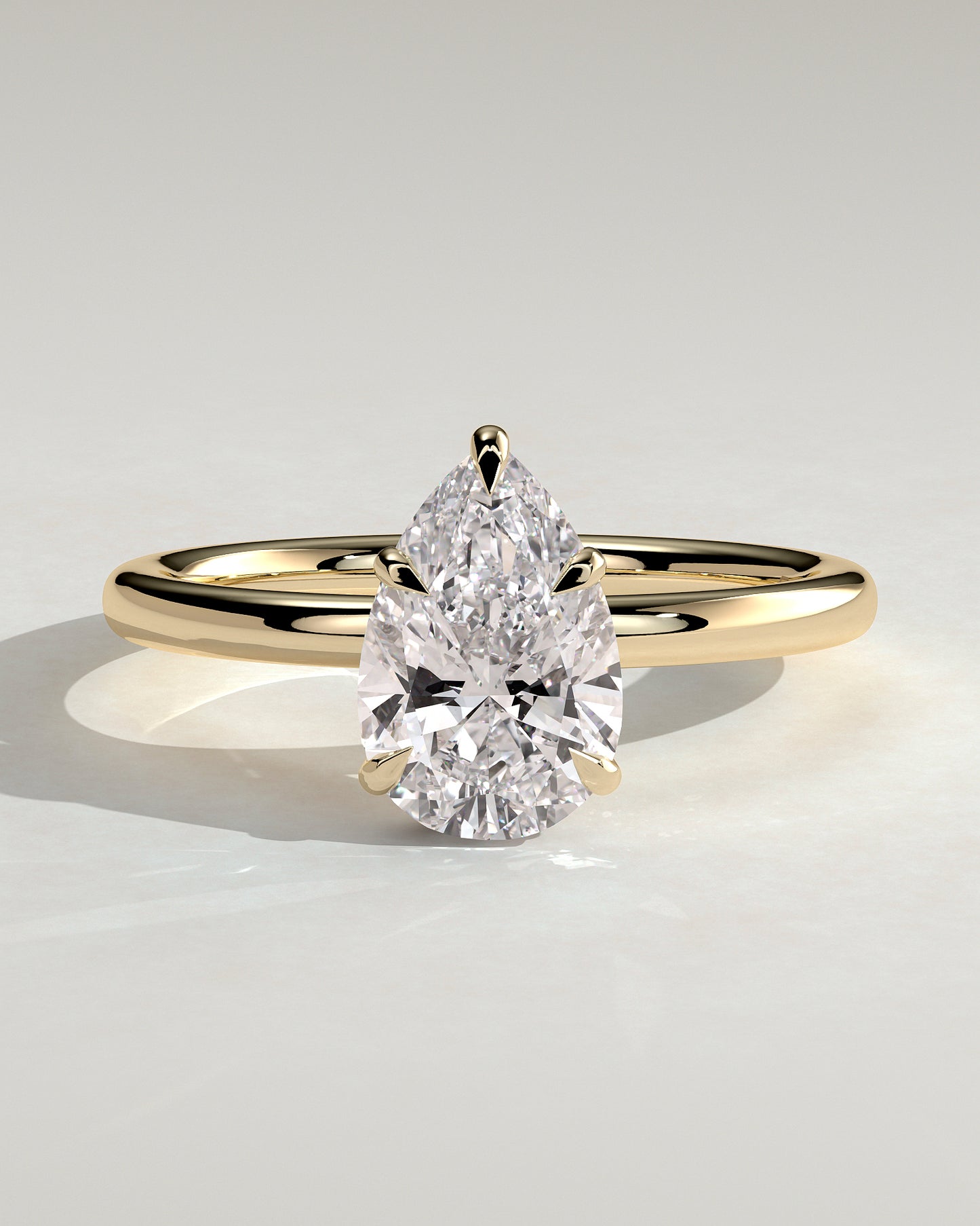2.0 CT Pear Hidden Halo Moissanite Engagement Ring