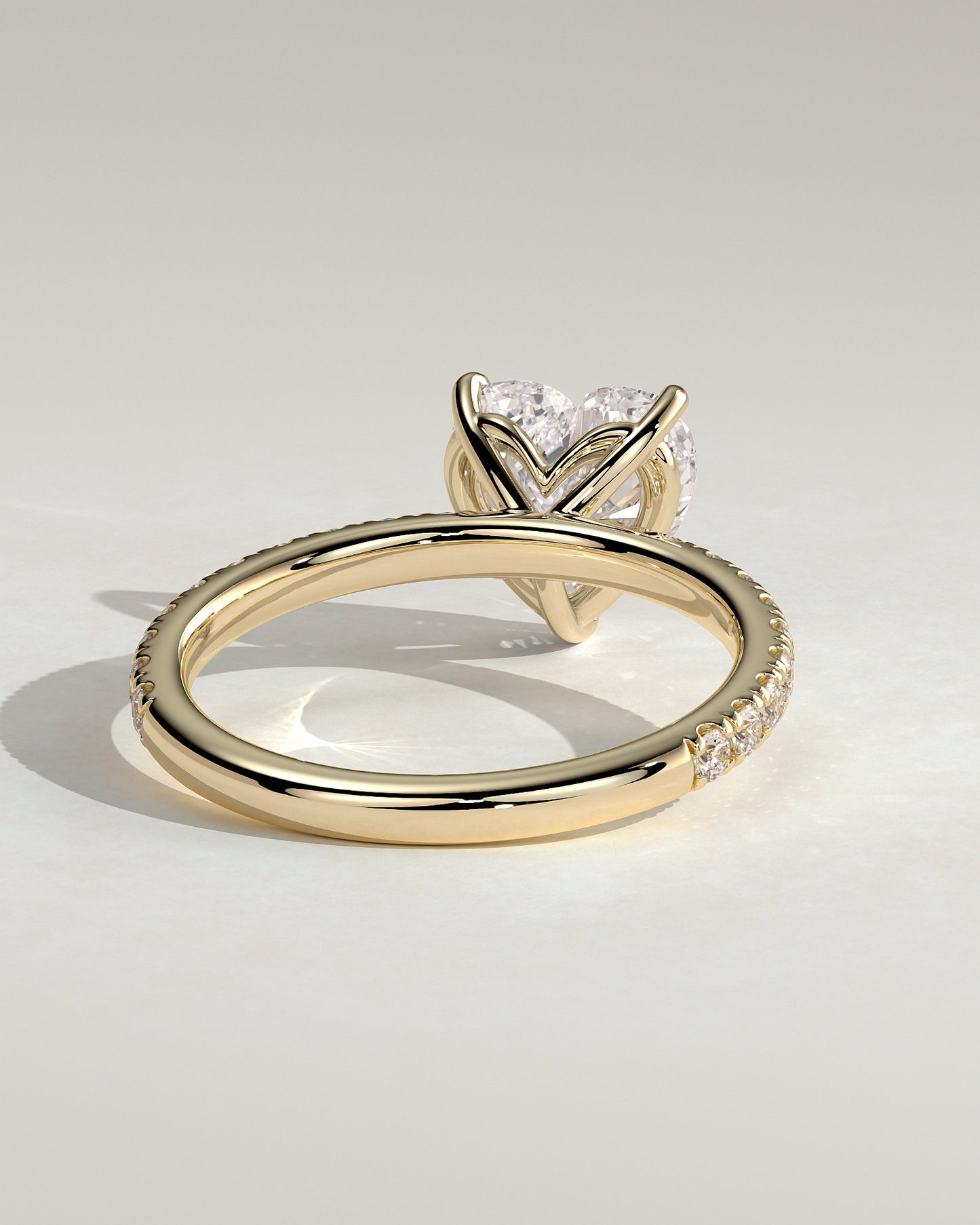 2.0 CT Heart Cut Pave Moissanite Engagement Ring