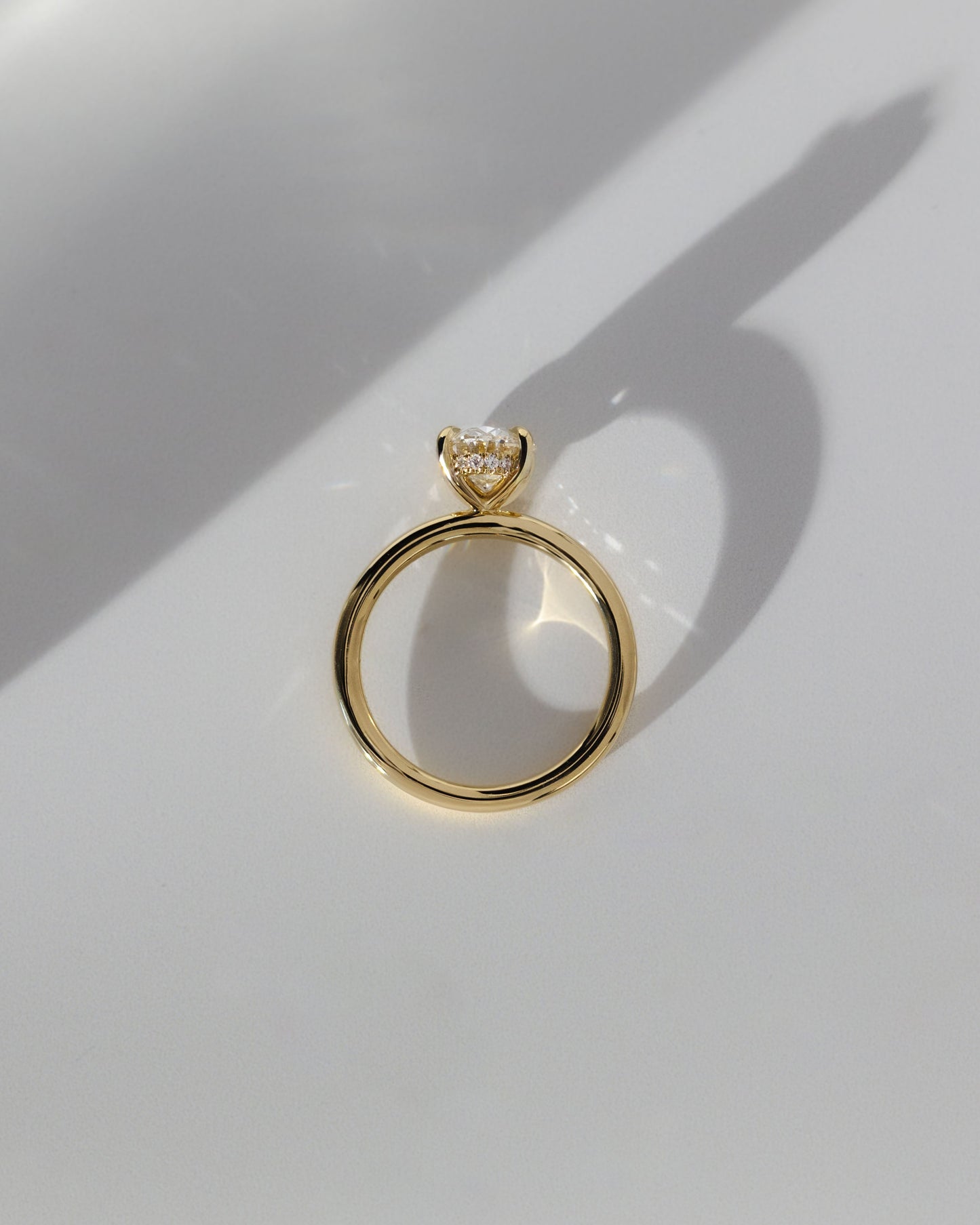 2.0 CT Oval Hidden Halo Moissanite Engagement Ring