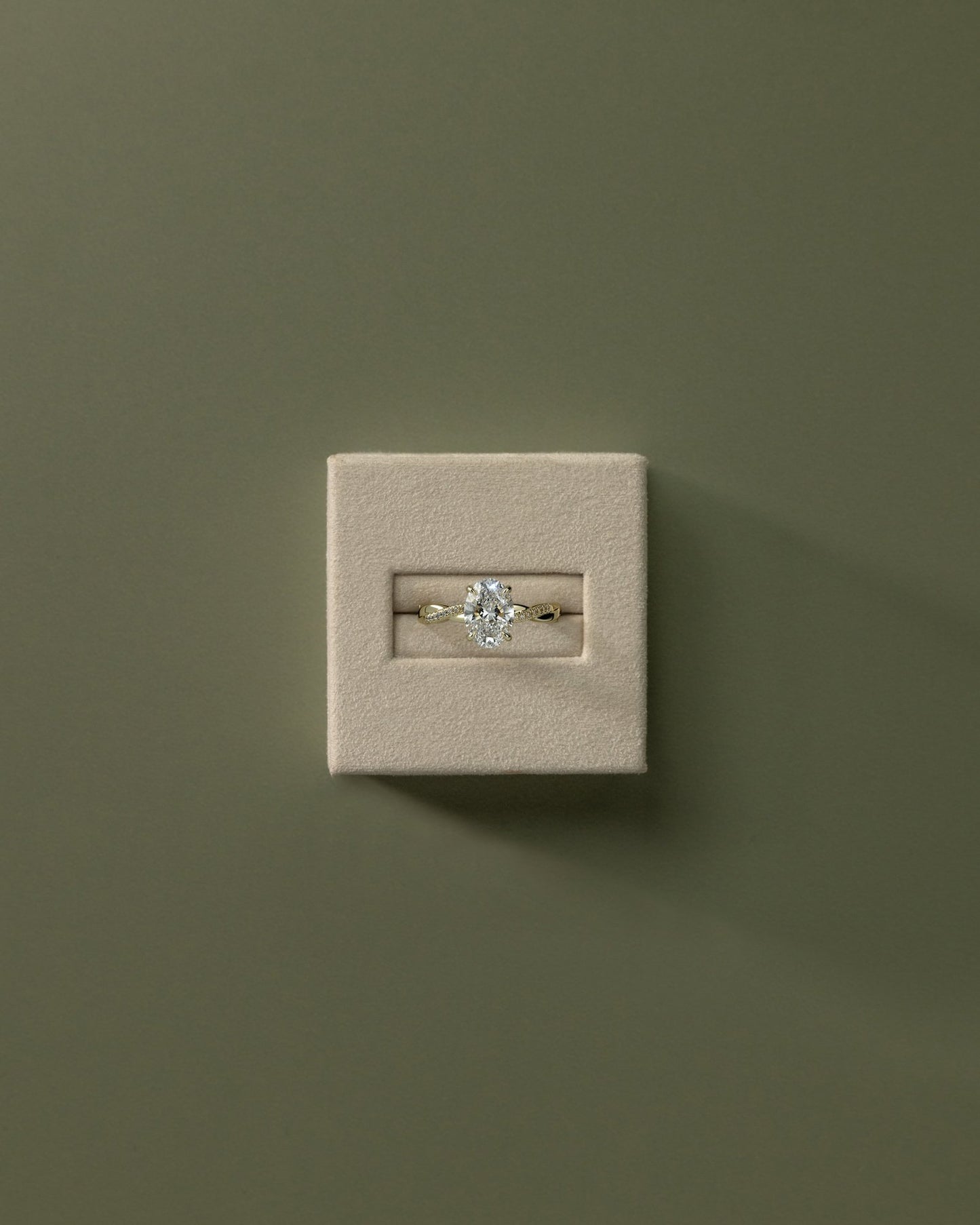 2.0 CT Oval Criss Cross Pave Moissanite Engagement Ring