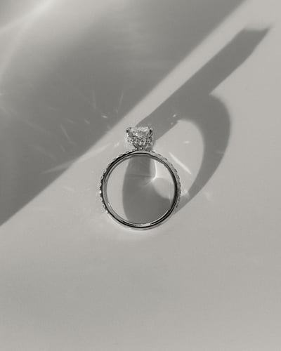 2.0 CT Radiant Pave & Hidden Halo Moissanite Diamond Engagement Ring