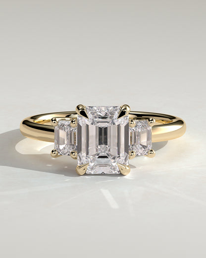 2 CT Emerald Cut Three Stones Moissanite Diamond Engagement Ring