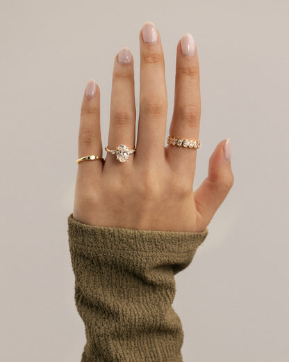 2 CT Oval Cut Cluster Moissanite Diamond Engagement Ring