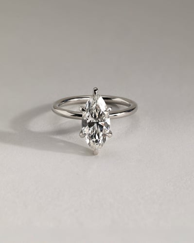 2.0 CT Marquise Hidden Halo Moissanite Diamond Engagement Ring
