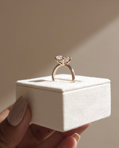 2.0 CT Pear Cut Hidden Halo Moissanite Diamond Engagement Ring