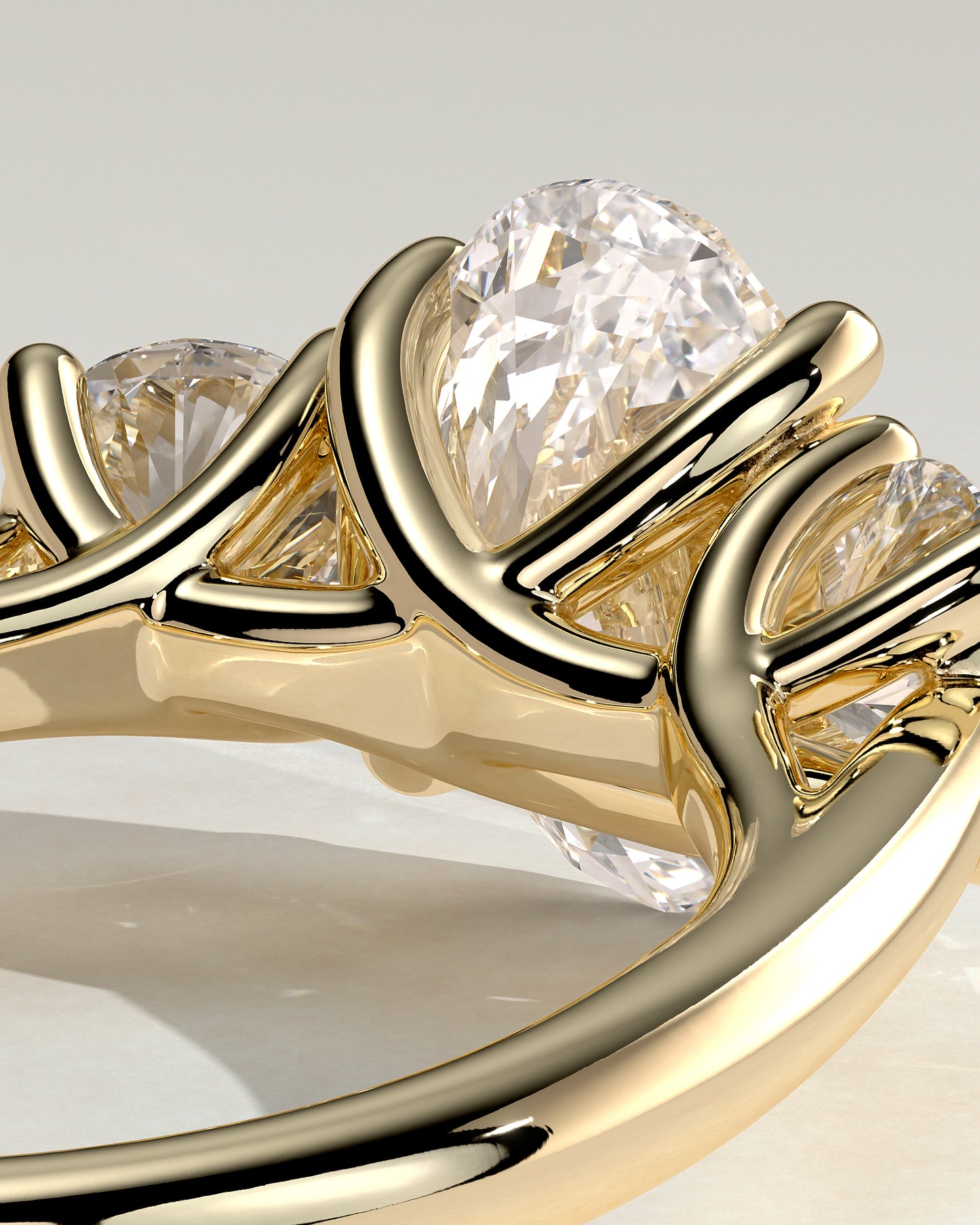 2 CT Oval Cut Three Stones Moissanite Engagement Ring