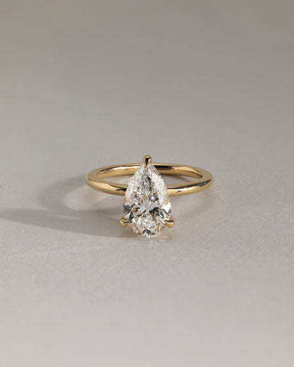 2.0 CT Pear Solitaire Moissanite Diamond Engagement Ring