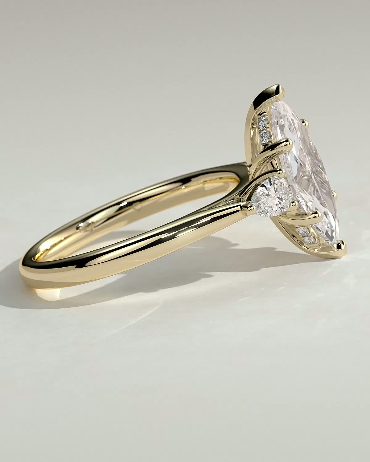 2 CT Marquise Cut Three Stones Lab Grown Diamond Engagement Ring