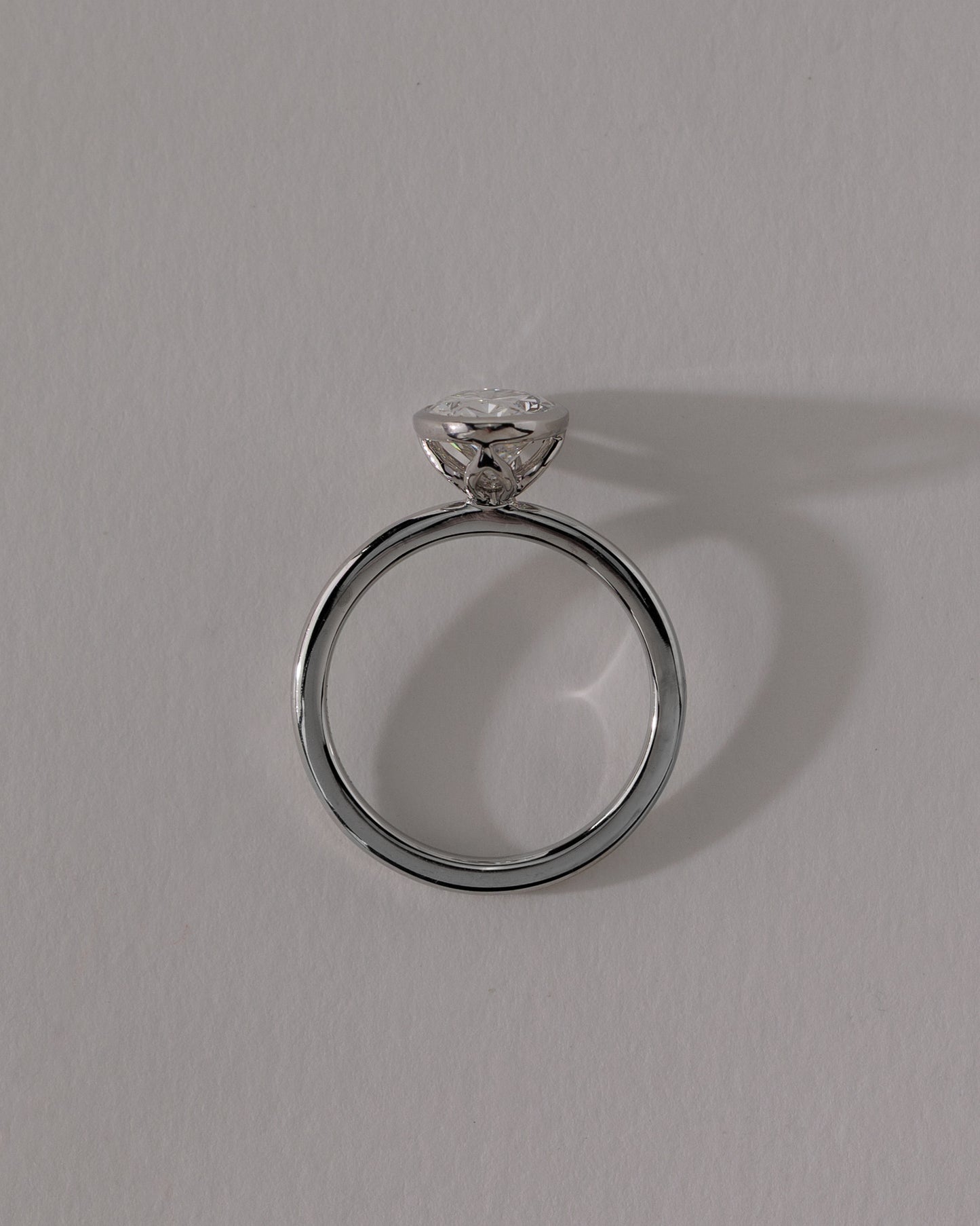 2 CT Oval Bezel & Solitaire Moissanite Engagement Ring