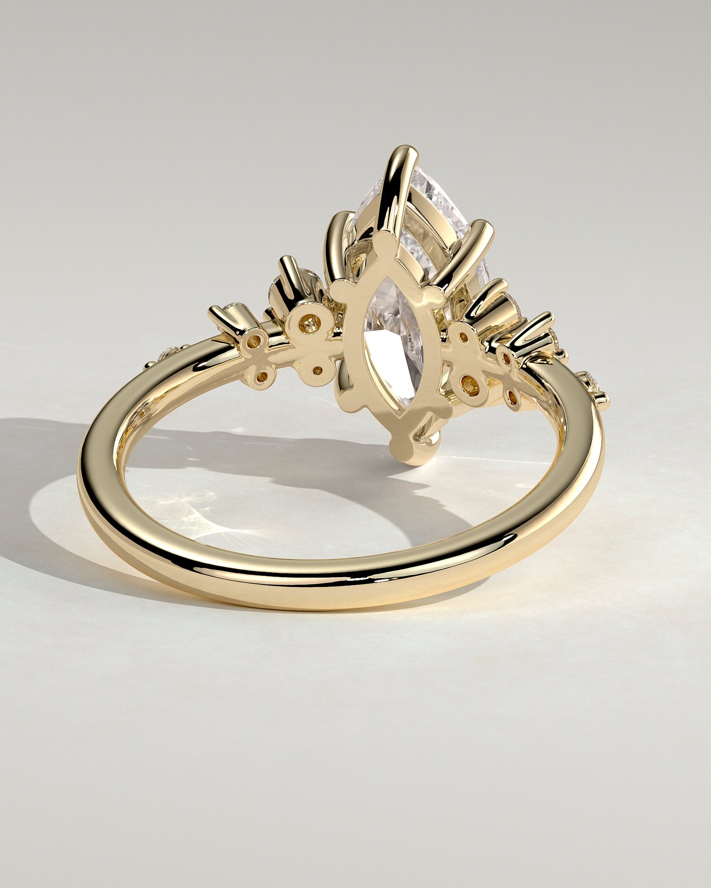 2 CT Marquise Cut Cluster Styled Moissanite Engagement Ring