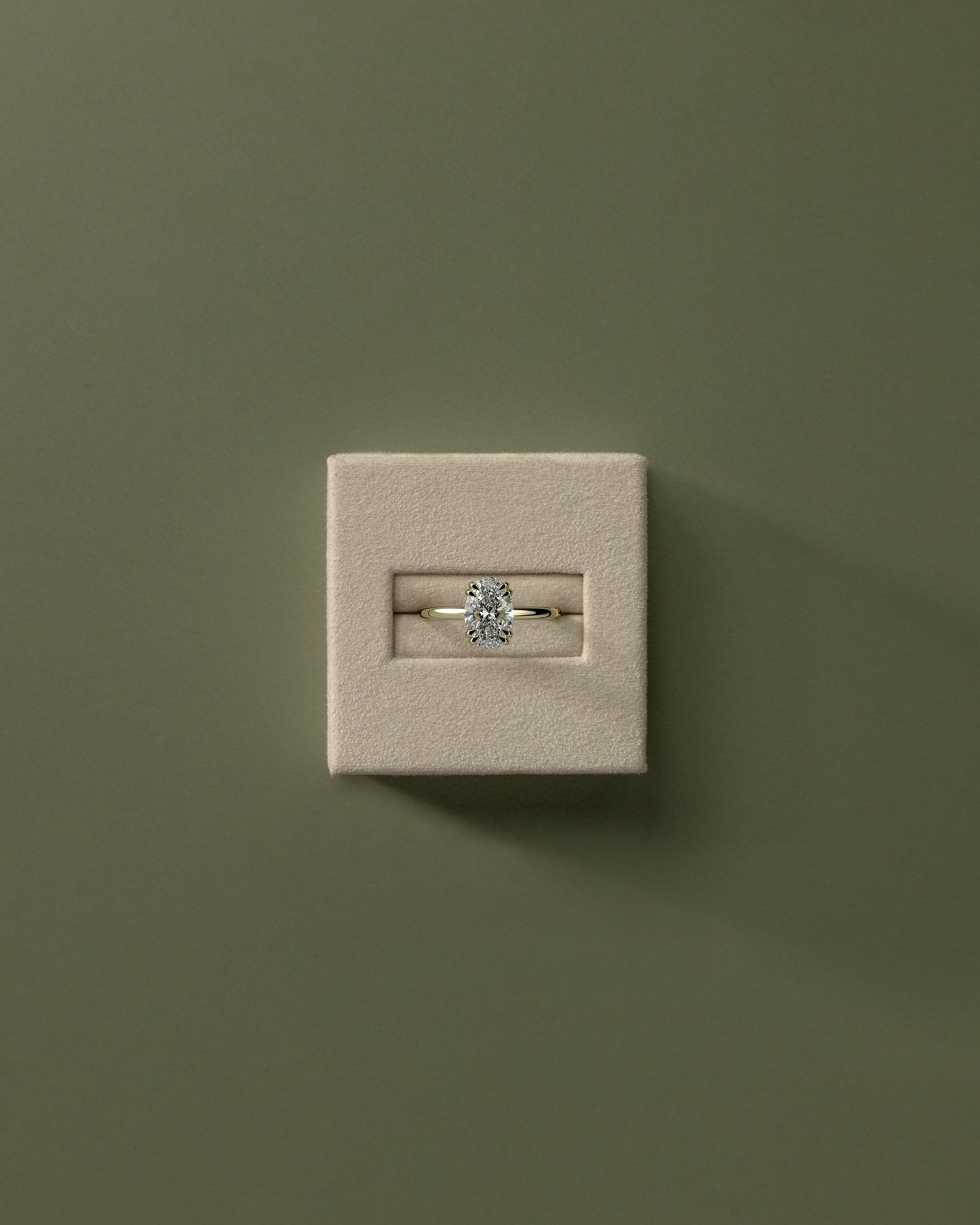 2.0 CT Oval Hidden Halo Moissanite Engagement Ring