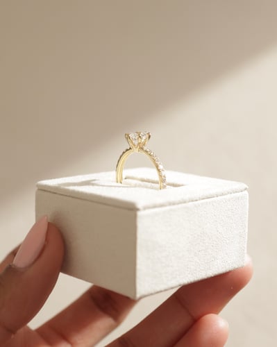 2.0 CT Round Pave Moissanite Diamond Engagement Ring