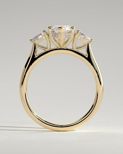 2 CT Marquise Cut Three Stones Lab Grown Diamond Engagement Ring