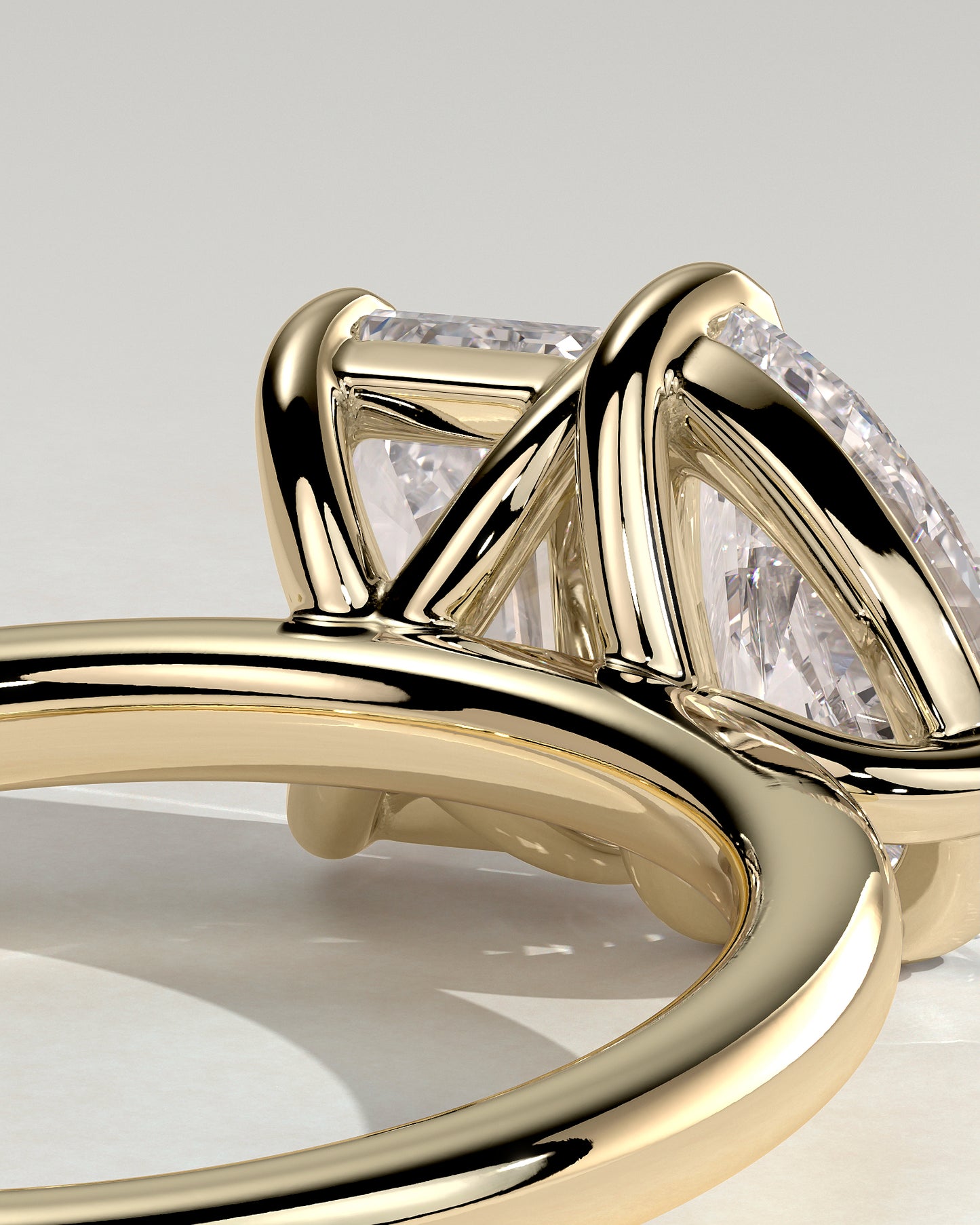 3.3 CT Emerald & Pear Cut Toi Et Moi Moissanite Engagement Ring