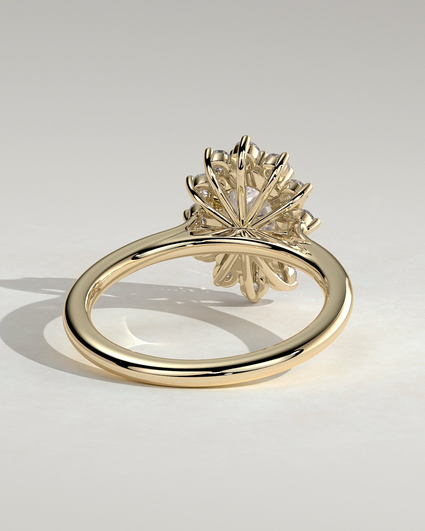 2 CT Oval Cut Cluster Halo Moissanite Diamond Engagement Ring