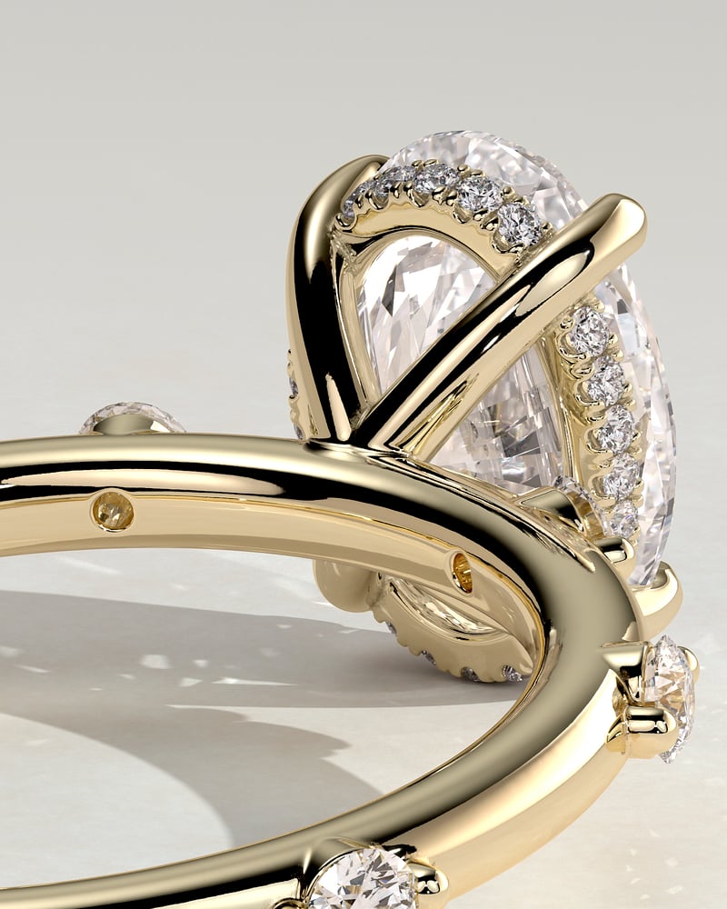 2.0 CT Oval Dainty Moissanite Engagement Ring