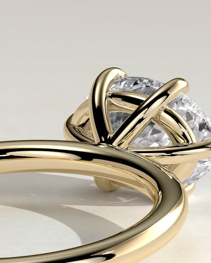 2.0 CT Oval East West 6 Prongs Styled Moissanite Engagement Ring