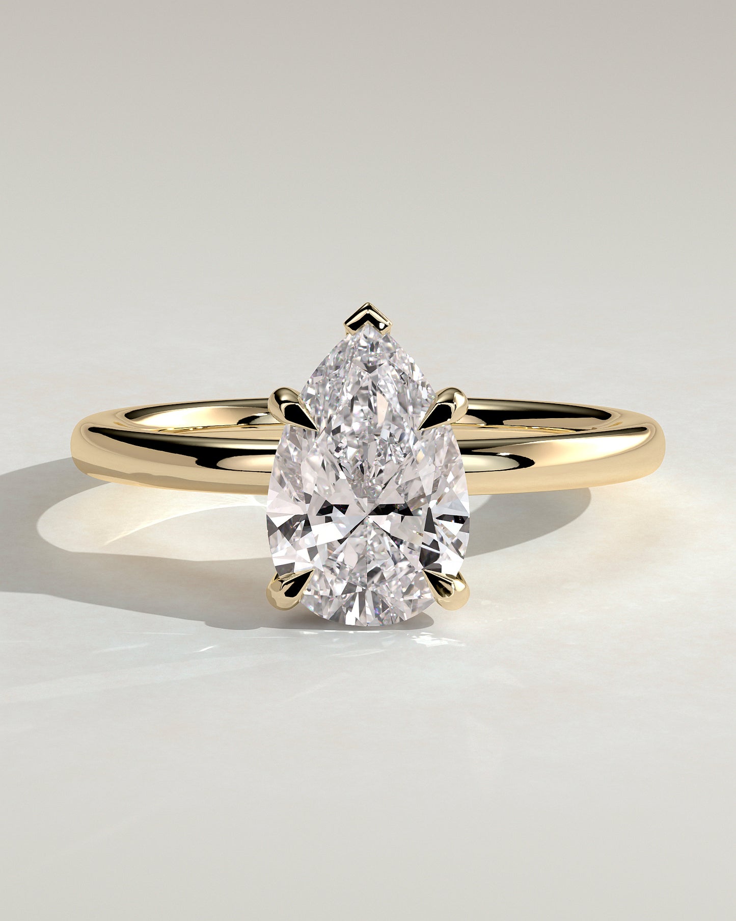 2.0 CT Pear Cut Hidden Halo Moissanite Diamond Engagement Ring