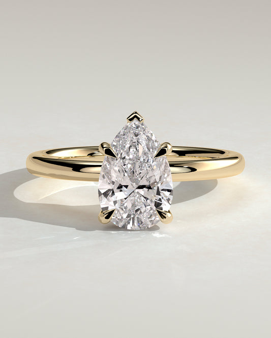 2.0 CT Pear Cut Hidden Halo Moissanite Diamond Engagement Ring