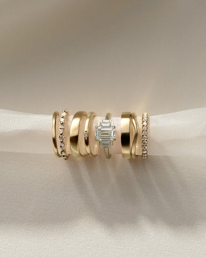 2 CT Emerald Cut Cluster Moissanite Diamond Engagement Ring