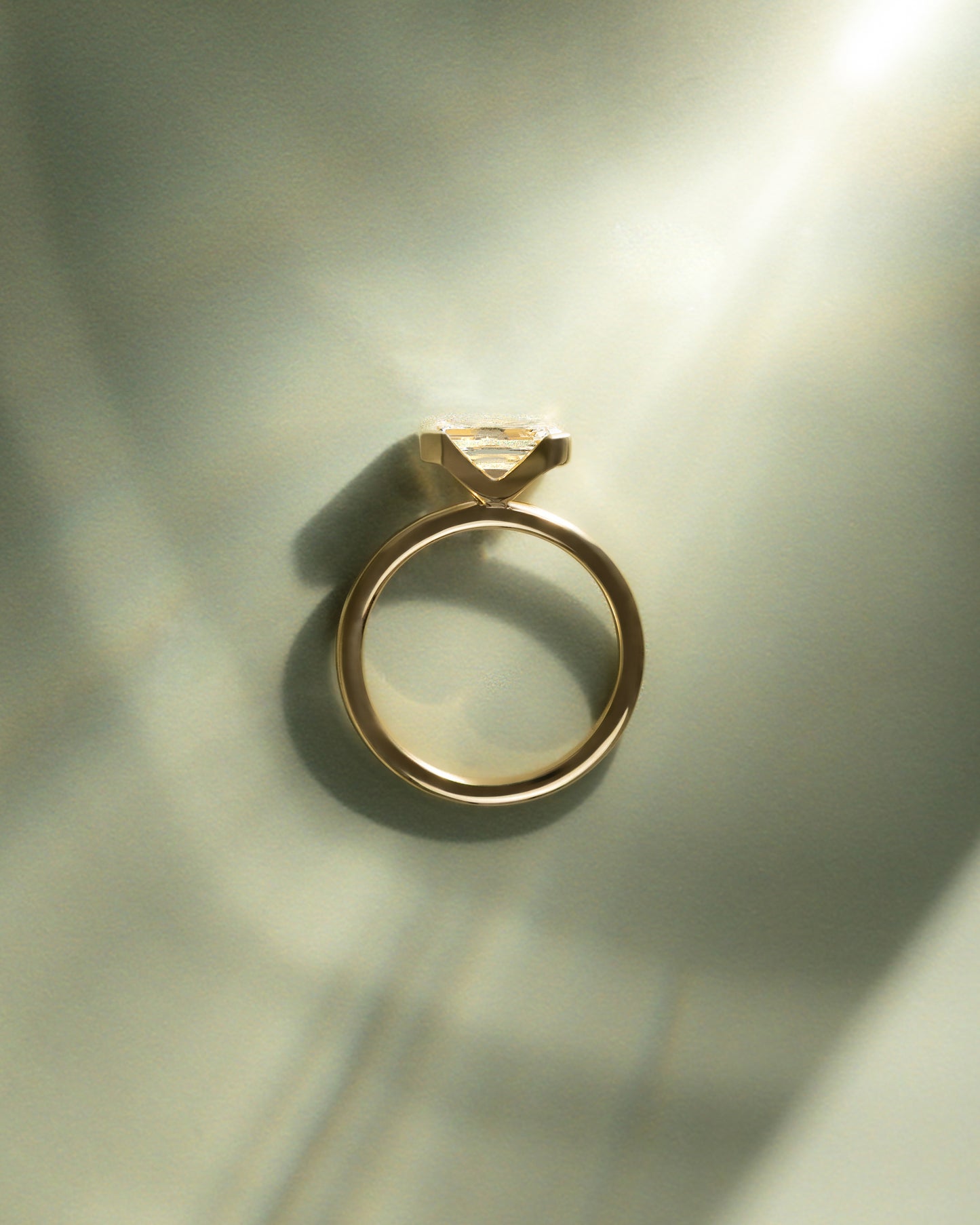 2 CT Emerald Cut East-West Solitaire Moissanite Engagement Ring