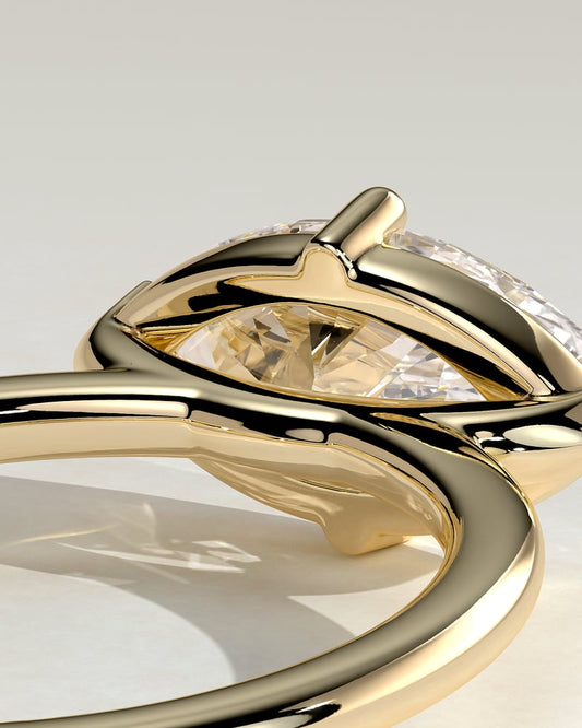 2.0 CT Marquise East-West Solitaire Moissanite Engagement Ring