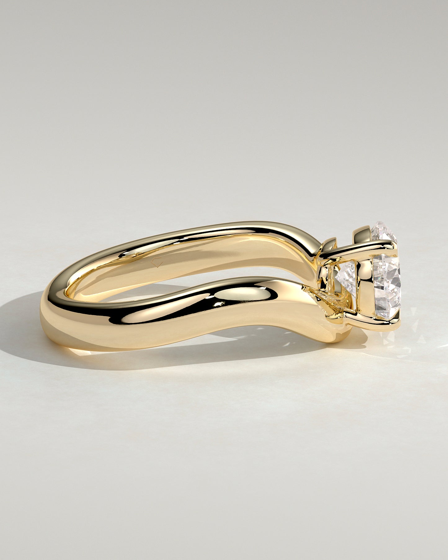 2.0 CT Pear Curved & Solitaire Moissanite Engagement Ring