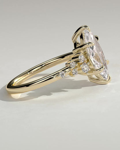 2 CT Marquise Cut Cluster Styled Moissanite Engagement Ring