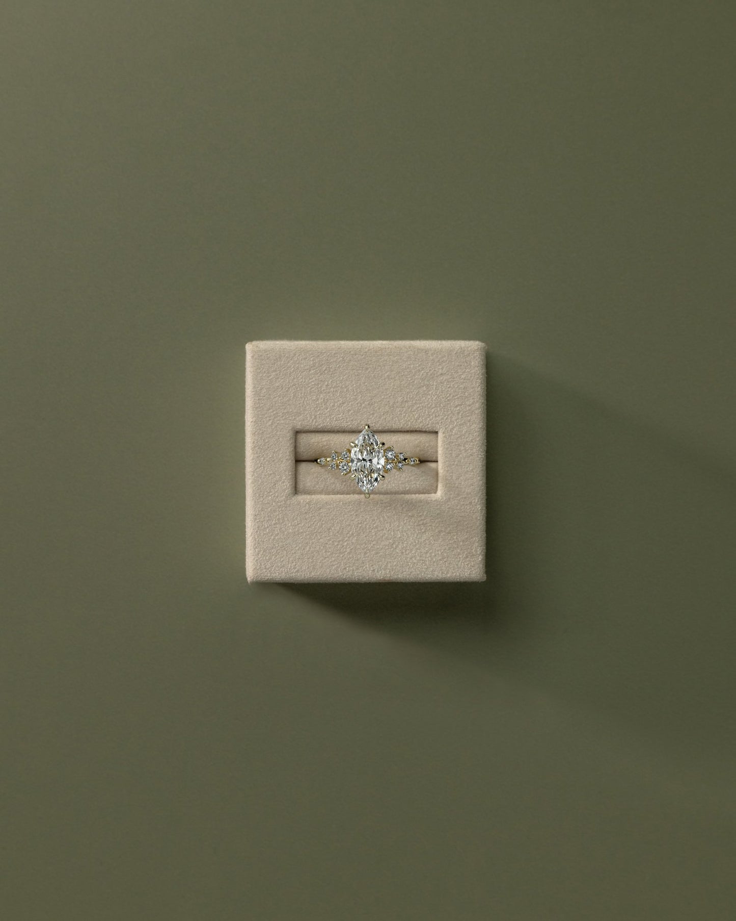 2 CT Marquise Cut Cluster Styled Moissanite Engagement Ring