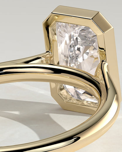 2.0 CT Radiant Cathedral & Bezel Moissanite Diamond Engagement Ring