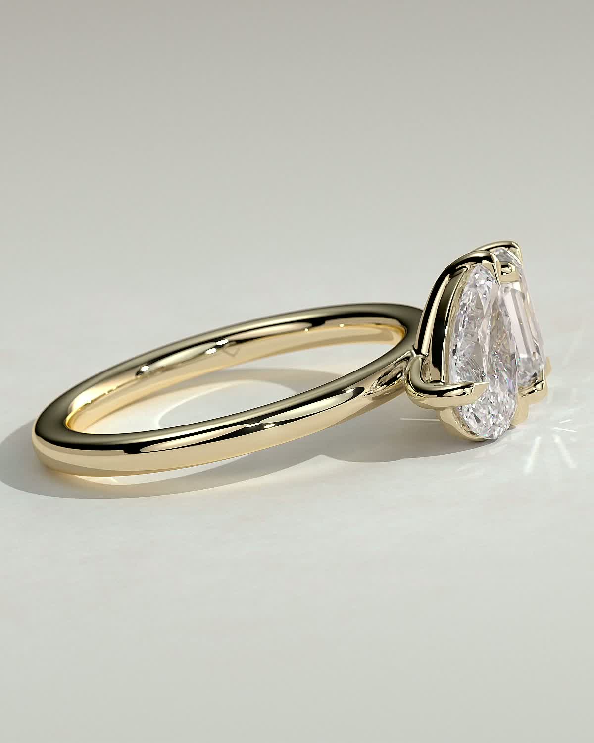 3.3 CT Emerald & Pear Cut Toi Et Moi Moissanite Engagement Ring