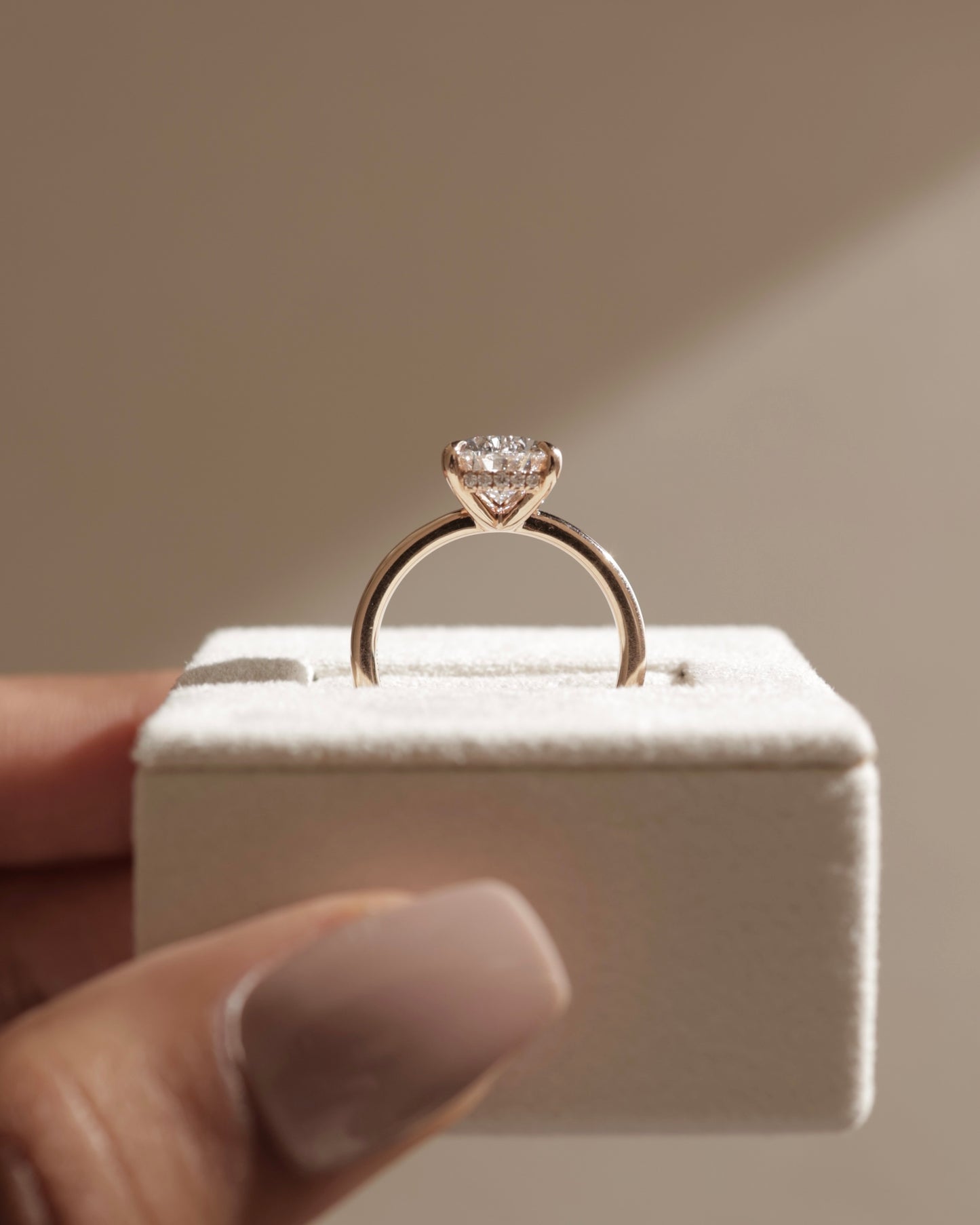 2.0 CT Pear Cut Hidden Halo Moissanite Diamond Engagement Ring