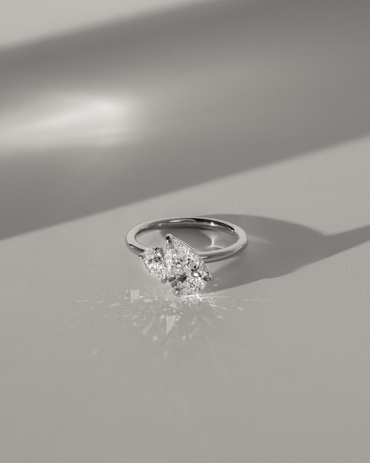 2.8 CT Pear Toi Et Moi Moissanite Diamond Engagement Ring