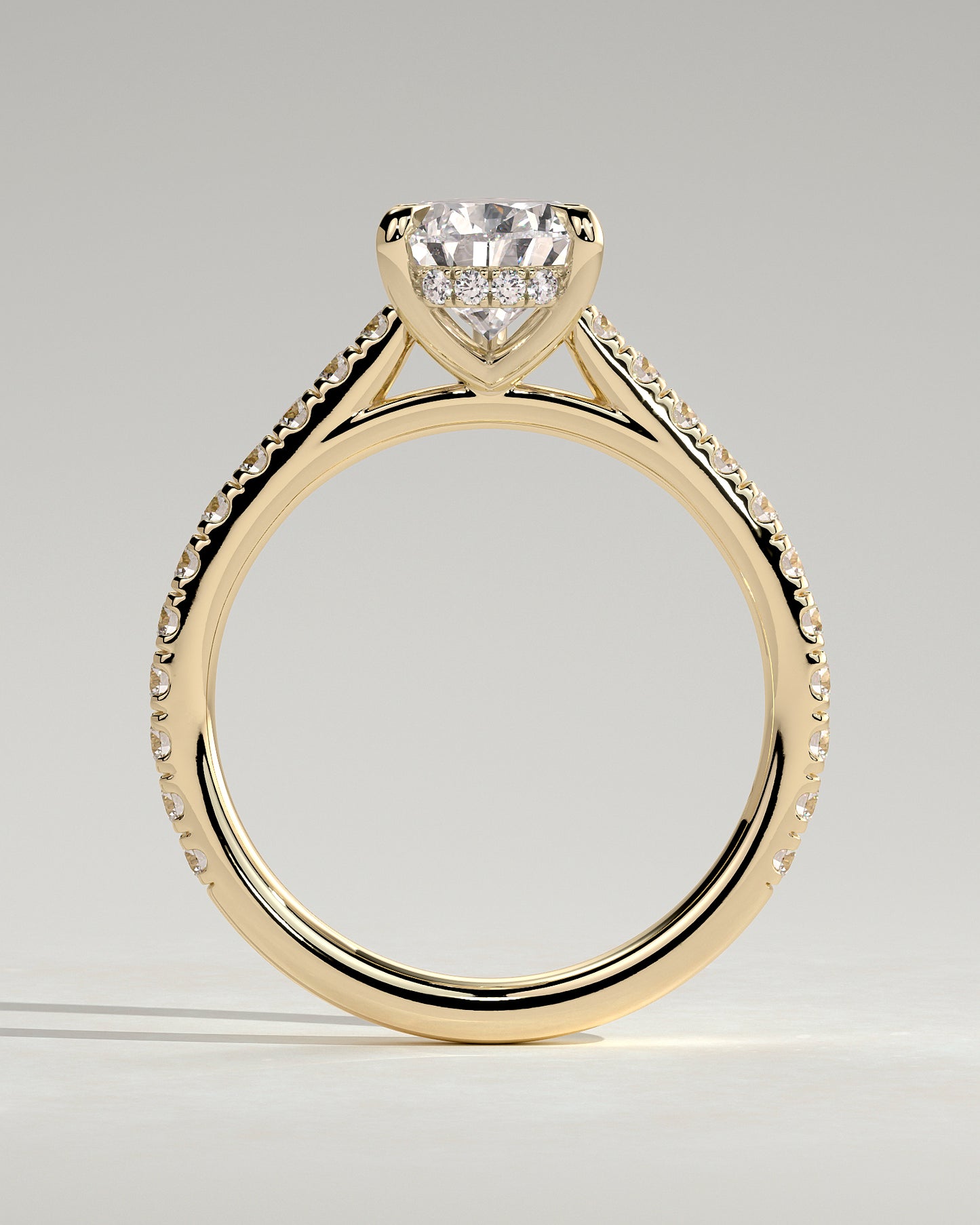 2 CT Pear Cut Pave & Hidden Halo Moissanite Diamond Engagement Ring