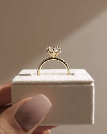 2.0 CT Heart Cut Pave Moissanite Engagement Ring