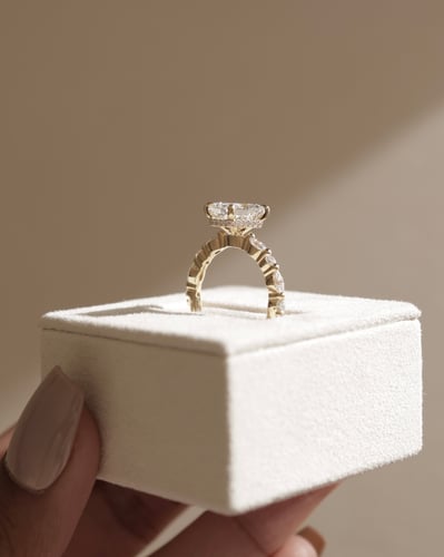 2.0 CT Radiant Pave & Hidden Halo Moissanite Engagement Ring