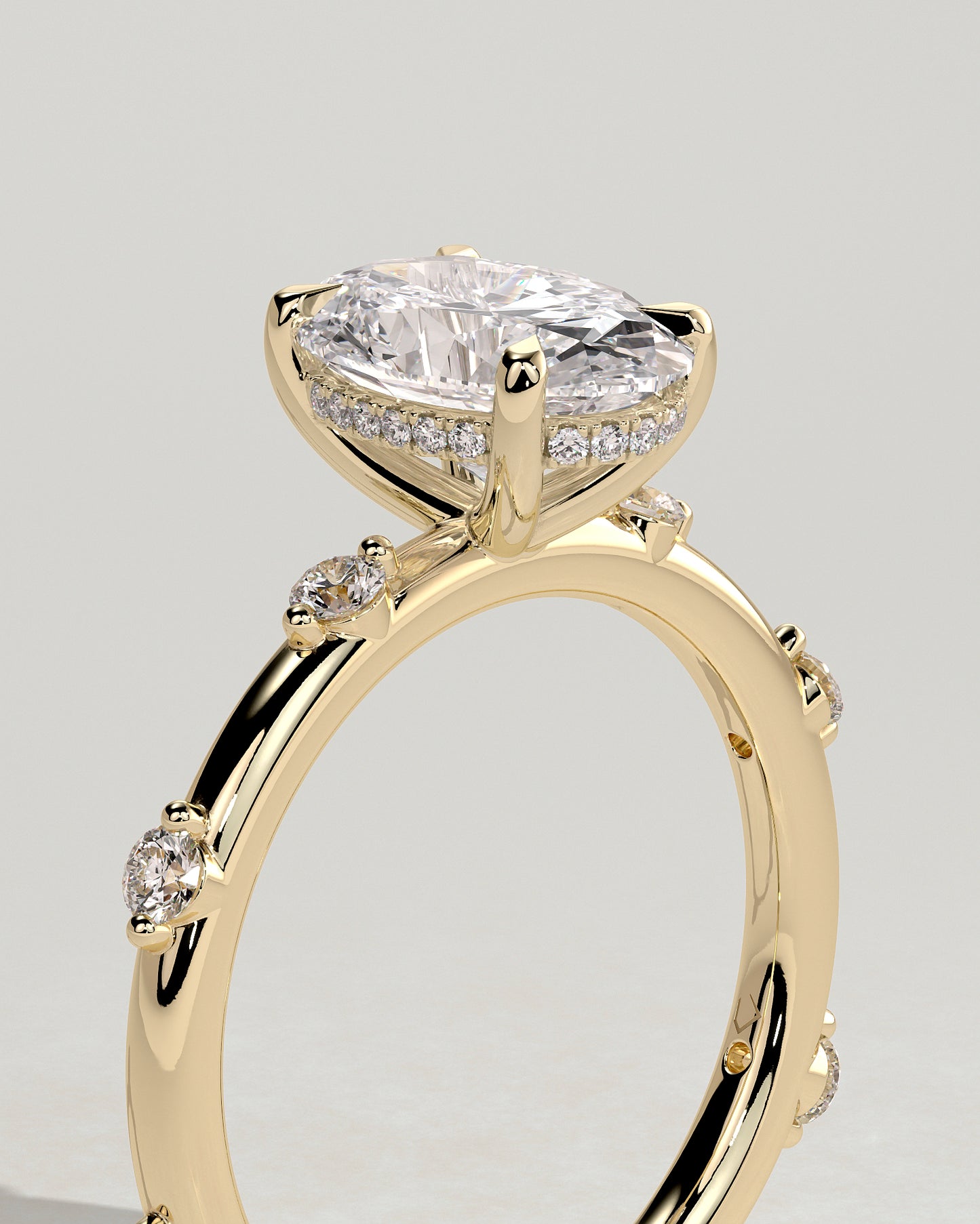 2.0 CT Oval Dainty Moissanite Engagement Ring