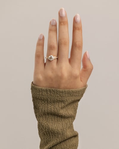 2.0 CT Round Cluster Moissanite Engagement Ring