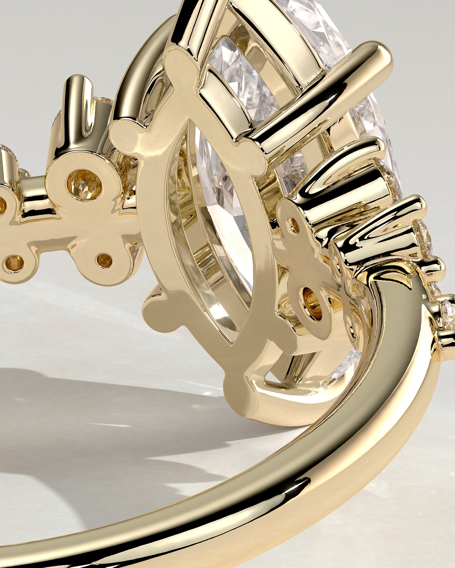 2 CT Marquise Cut Cluster Styled Moissanite Engagement Ring