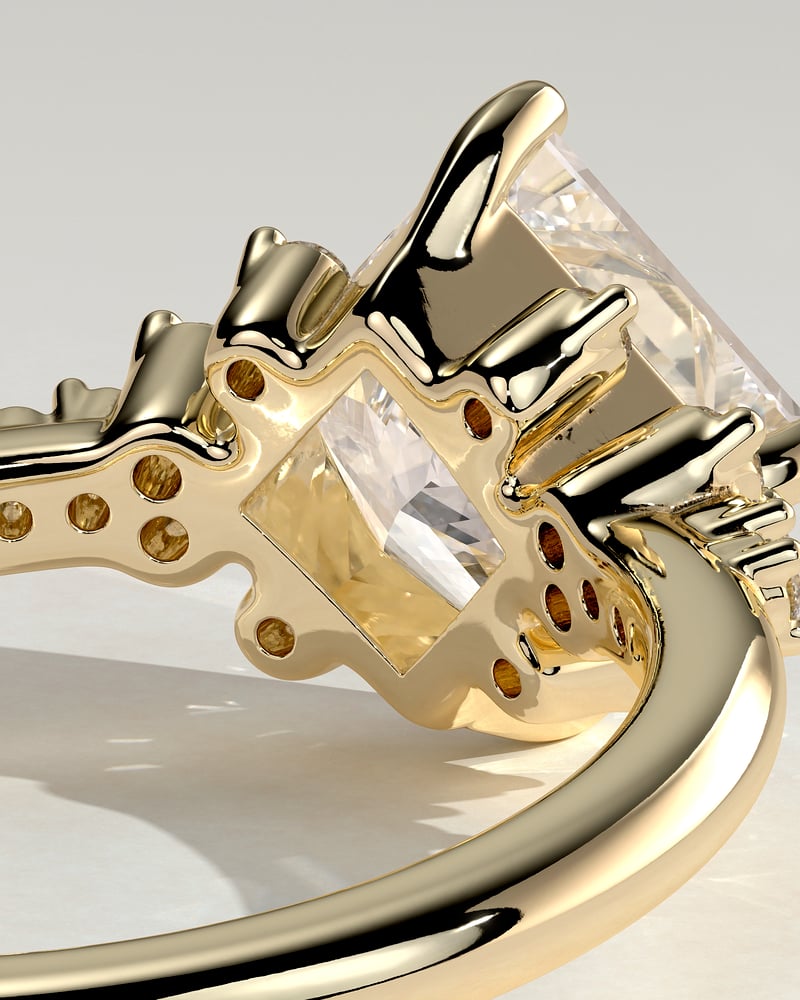 2.0 CT Princess Cluster Moissanite Engagement Ring