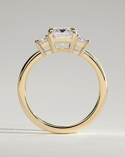 2 CT Emerald Cut Three Stones Moissanite Diamond Engagement Ring