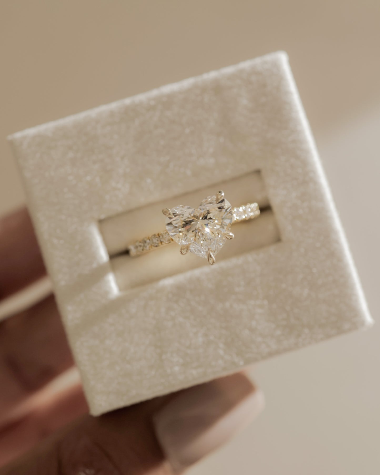 2.0 CT Heart Cut Pave Moissanite Engagement Ring