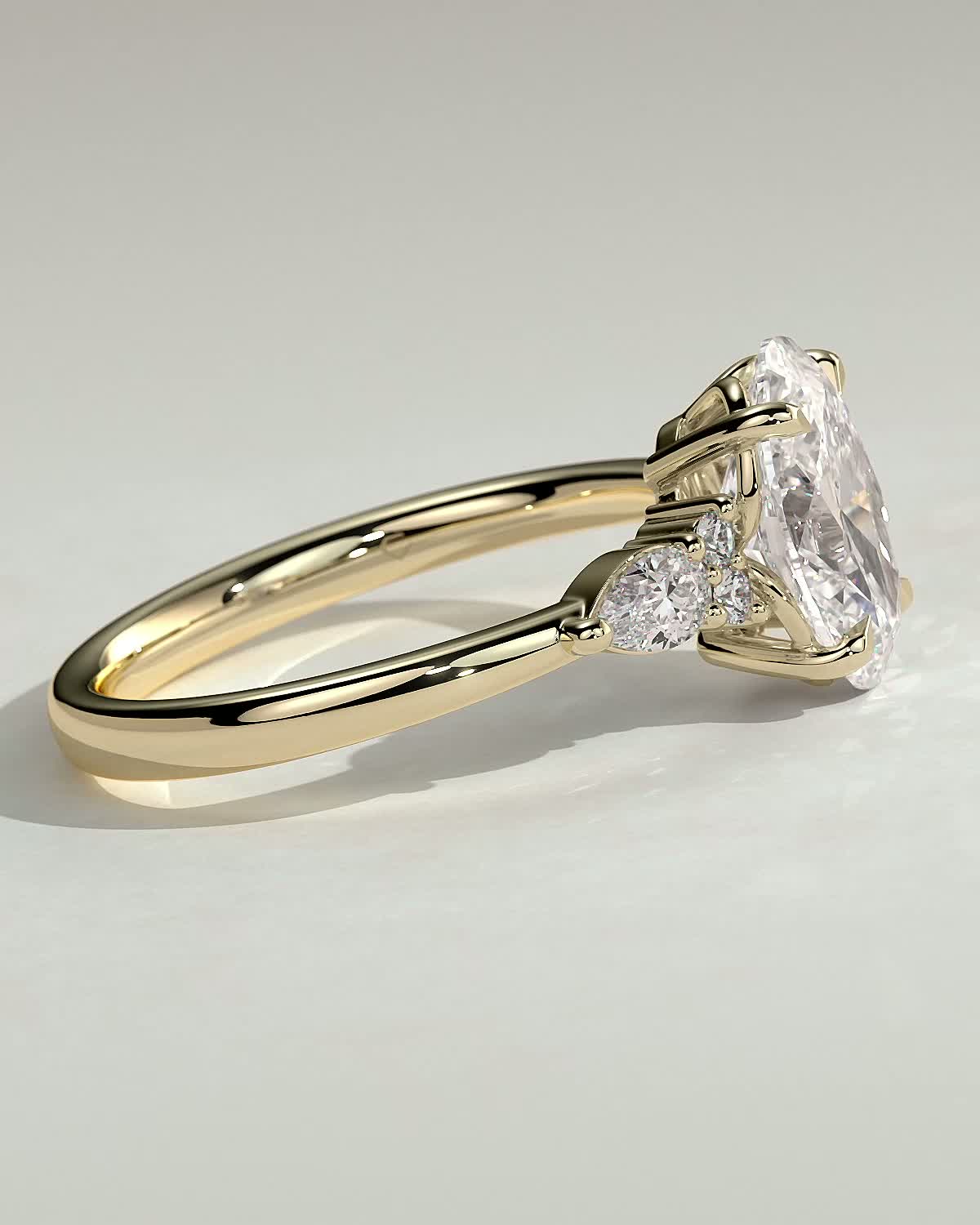 2 CT Oval Cut Cluster Moissanite Diamond Engagement Ring