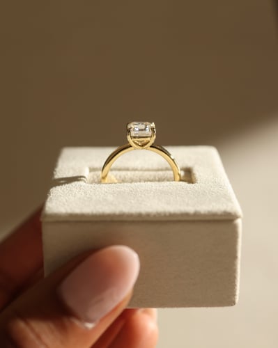 2 CT Asscher Cut Solitaire Moissanite Diamond Engagement Ring