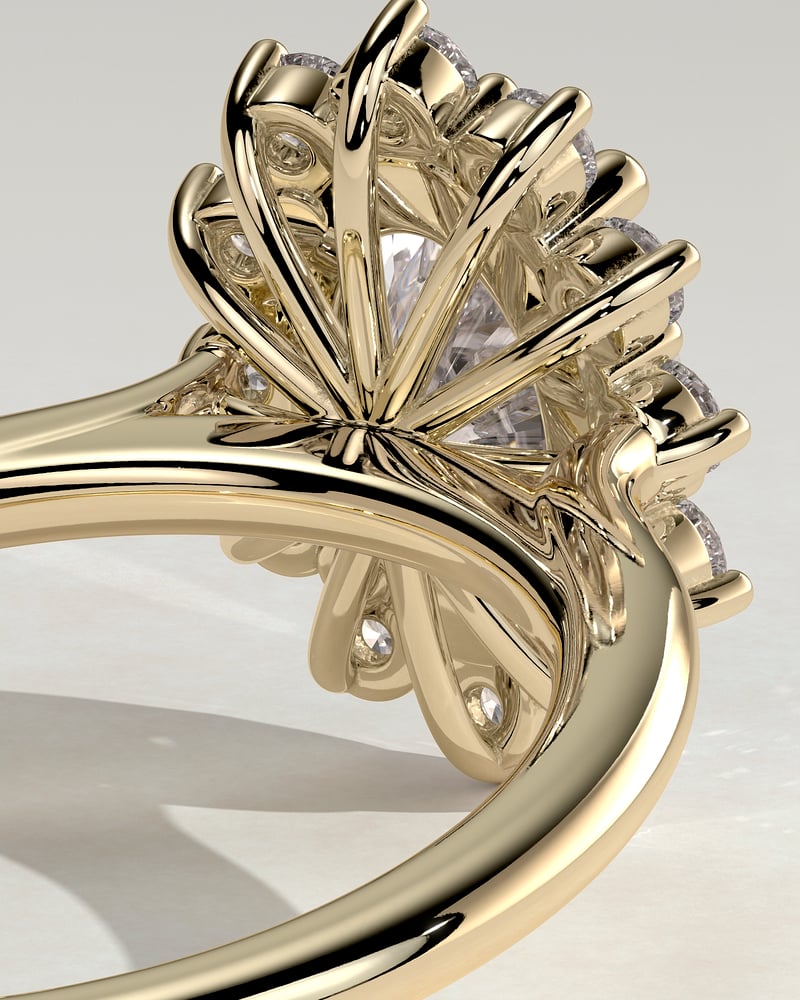 2 CT Oval Cut Cluster Halo Moissanite Diamond Engagement Ring